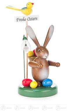 Rudolphs Schatzkiste Ostern & Frühjahr Hase Frohe Ostern mit Korb und Blume Höhe ca 13,5 cm