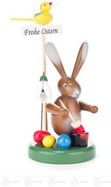 Rudolphs Schatzkiste Ostern & Frühjahr Hasemaler Frohe Ostern mit Blume Höhe ca 13,5 cm