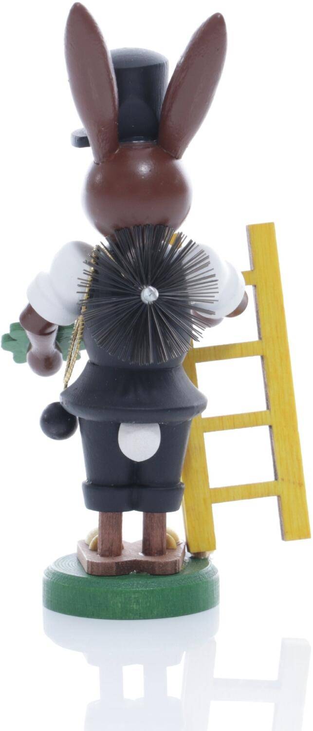Rudolphs Schatzkiste Osterfigur - Osterhase Glücksbringer mit Kleeblatt und Leiter - Höhe ca 9 cm im Angebot