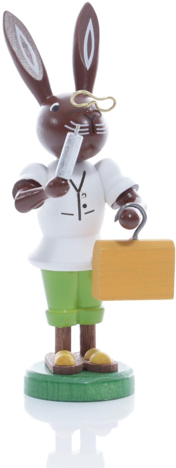 Rudolphs Schatzkiste Osterfigur - Osterhase Hase Doktor mit Tasche und Spritze - Höhe ca 9 cm