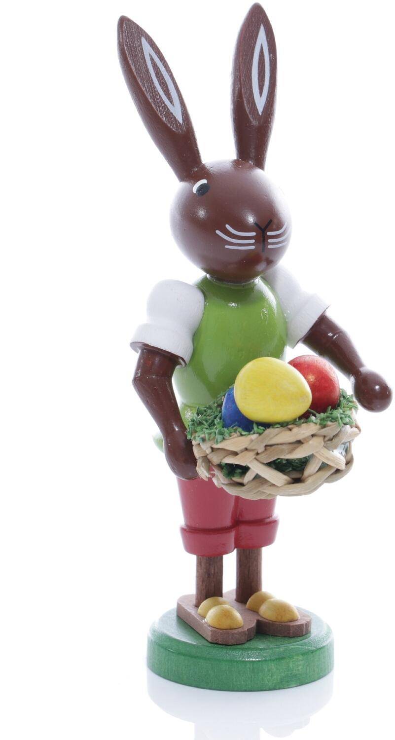 Rudolphs Schatzkiste Osterfigur - Osterhase mit Körbchen voller Ostereier - Höhe ca 9 cm