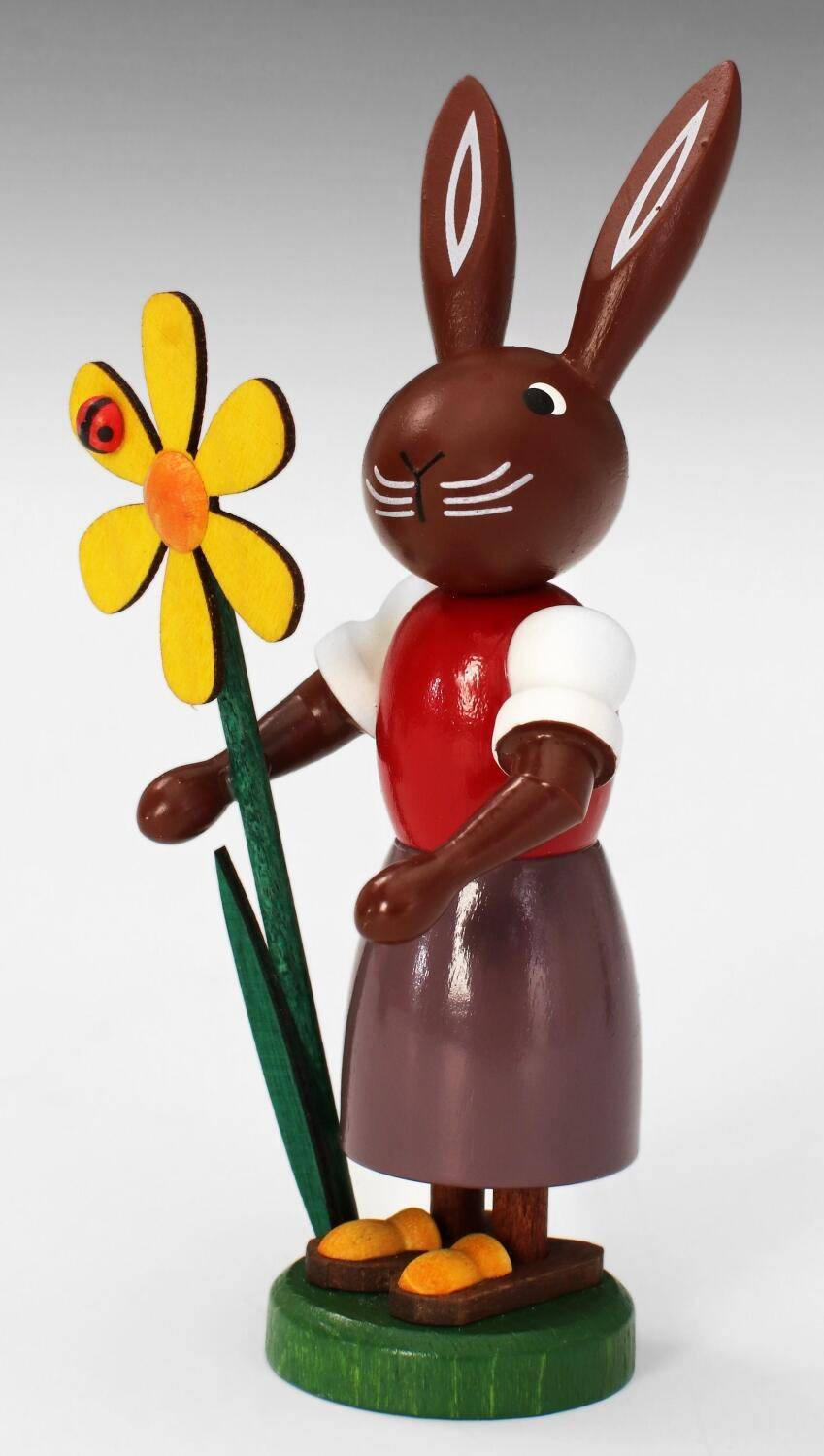 Rudolphs Schatzkiste Osterfigur Hase mit Blume Höhe ca 9 cm