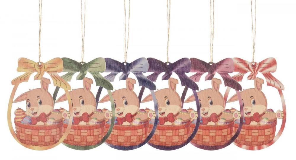 Rudolphs Schatzkiste Strauchbehang Hase im Osterkorb (6) BxHxT 6x7x0,3cm