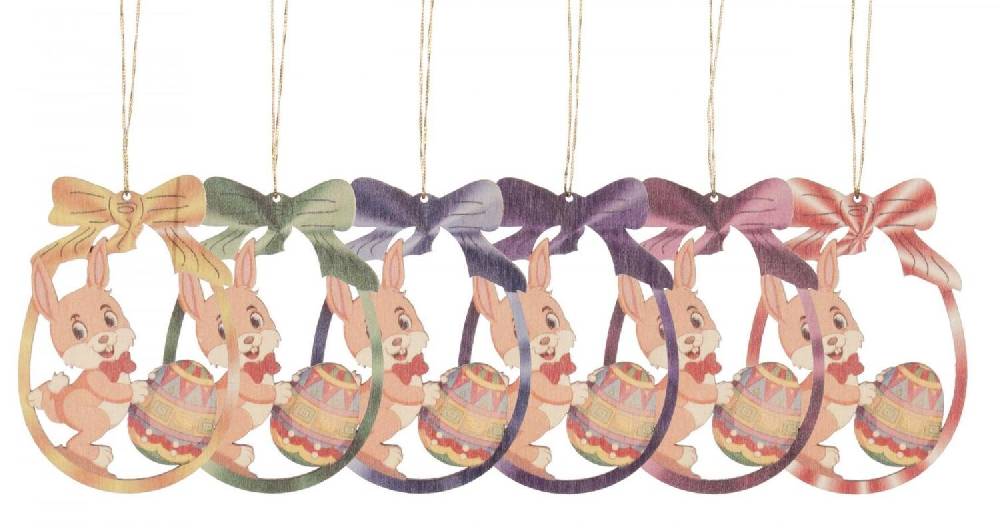 Rudolphs Schatzkiste Strauchbehang Hase mit Osterei (6) BxHxT 6x7x0,3cm