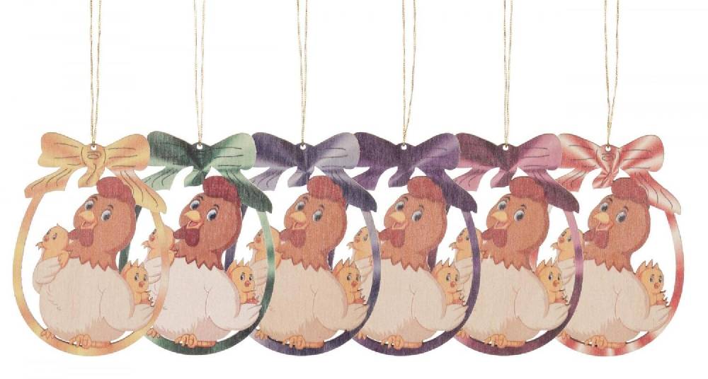 Rudolphs Schatzkiste Strauchbehang Henne mit 2 Küken (6) BxHxT 6x7x0,3cm