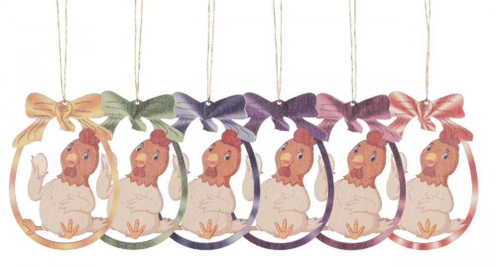 Rudolphs Schatzkiste Strauchbehang Henne mit Ei (6) BxHxT 6x7x0,3cm