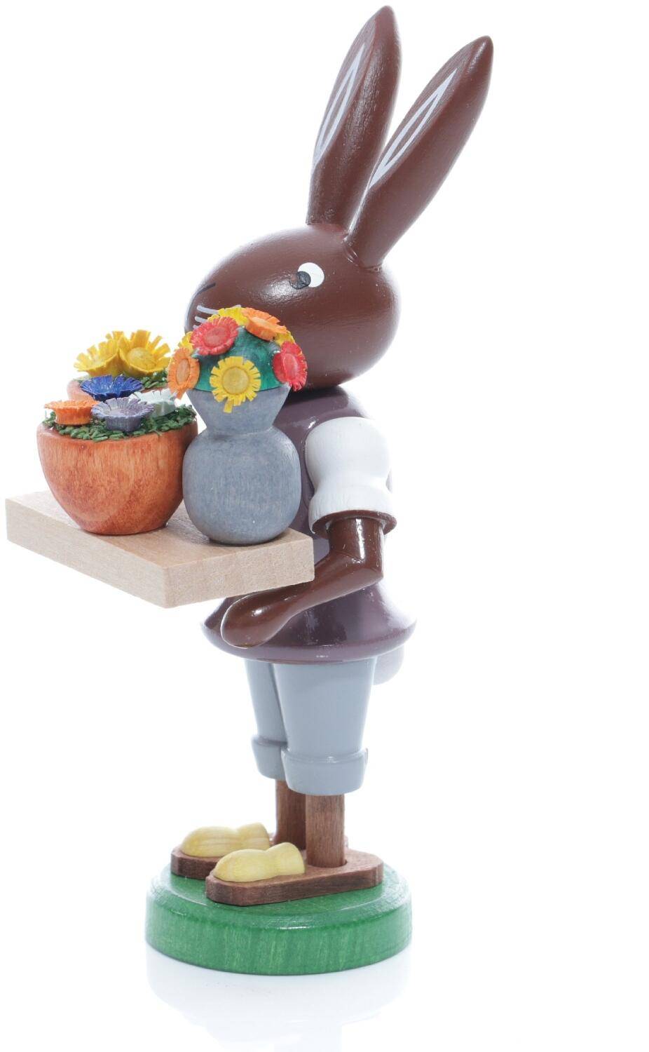 Rudolphs Schatzkiste Osterfigur - Osterhase mit einem Tablett voller Blumen - Höhe ca 9 cm Angebote