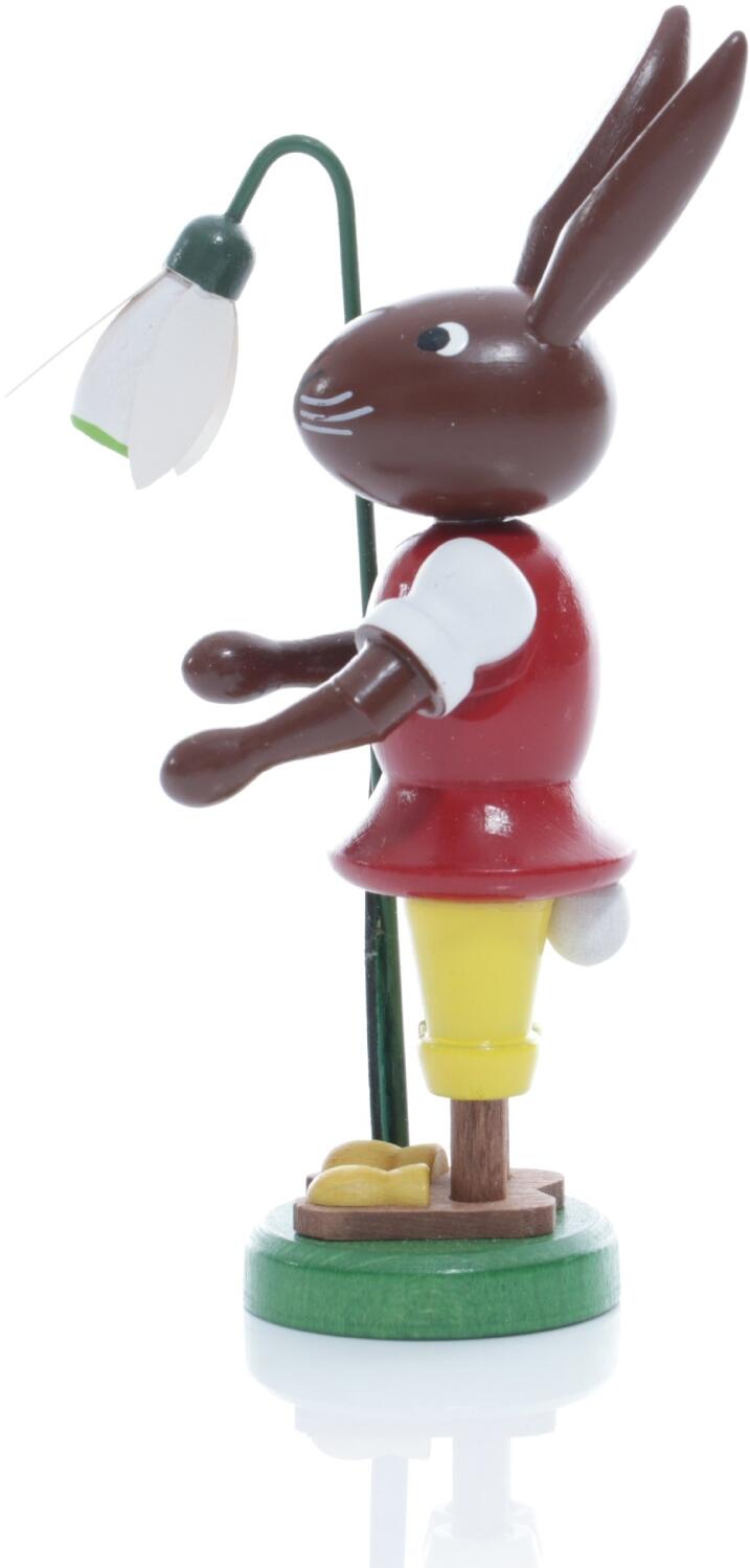 Rudolphs Schatzkiste Osterfigur - Osterhase mit Schneeglöckchen - Höhe 9 cm Blitzverkäufe