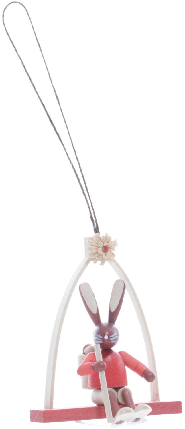 Rudolphs Schatzkiste Strauchbehang - Osterhase Im Bogen sitzend Natur - Höhe 6,5cm