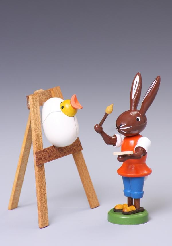 Rudolphs Schatzkiste Osterfigur Hase mit Staffelei Höhe ca 9 cm