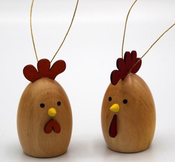 Rudolphs Schatzkiste Baumbehang Hahn & Huhn, natur BxHxT 3,5x6x4cm