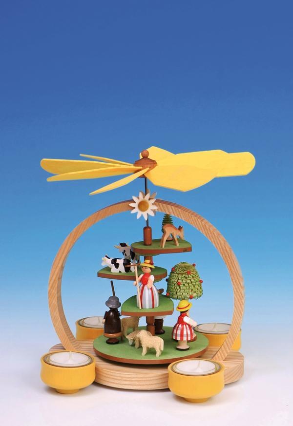 Rudolphs Schatzkiste Tischpyramide Stufenpyramide Sommerwiese bunt Höhe 24 cm