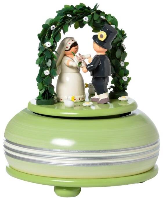 Rudolphs Schatzkiste Spieldose Hochzeit mit Brautpaar BxTxH= 12x12x13,5cm