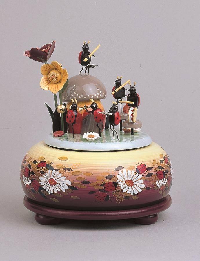 Rudolphs Schatzkiste Spieldose Musik Käfer bunt BxTxH= 12x12x14cm