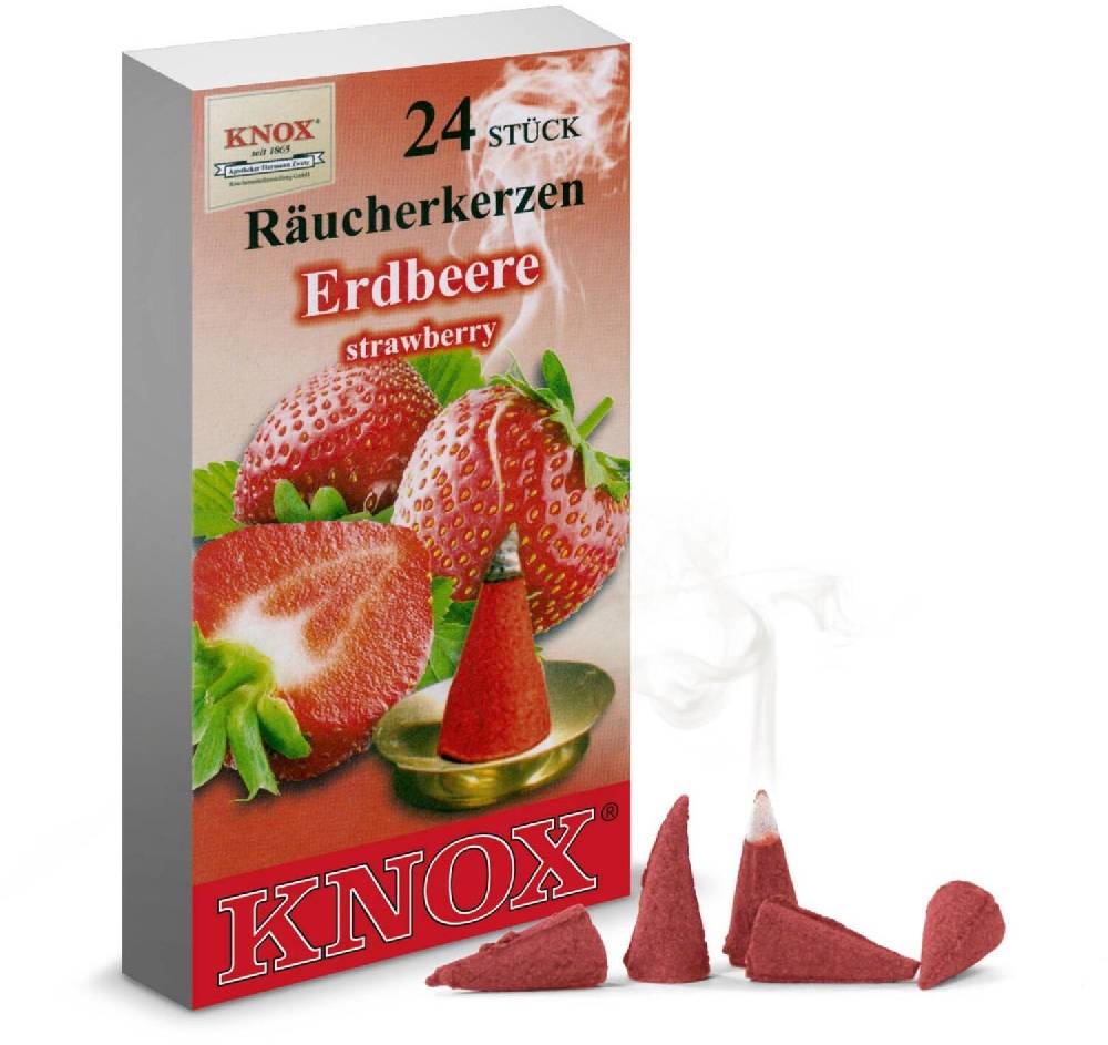 Rudolphs Schatzkiste Räucherkerzen KNOX Erdbeere (24) BxHxT 6,5x12x2cm
