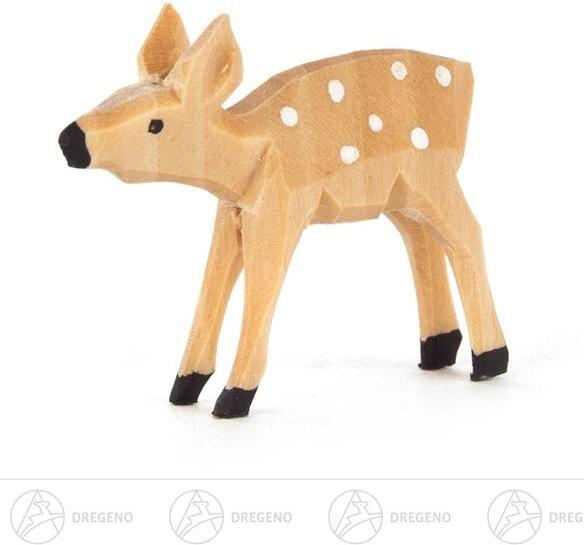 Rudolphs Schatzkiste Holztier Rehkitz geschnitzt stehend Höhe = 3,5cm Verkauf