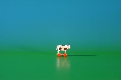 Rudolphs Schatzkiste Miniatur Kuh auf Räder Höhe ca 2,5 cm Kostenloser Versand international
