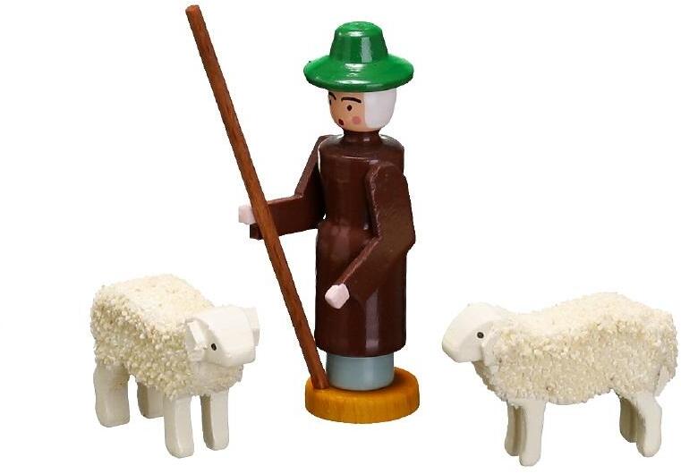 Rudolphs Schatzkiste Weihnachtsfiguren Miniatur Schäfer mit 2 Schafen Höhe ca 6,5cm Angebote