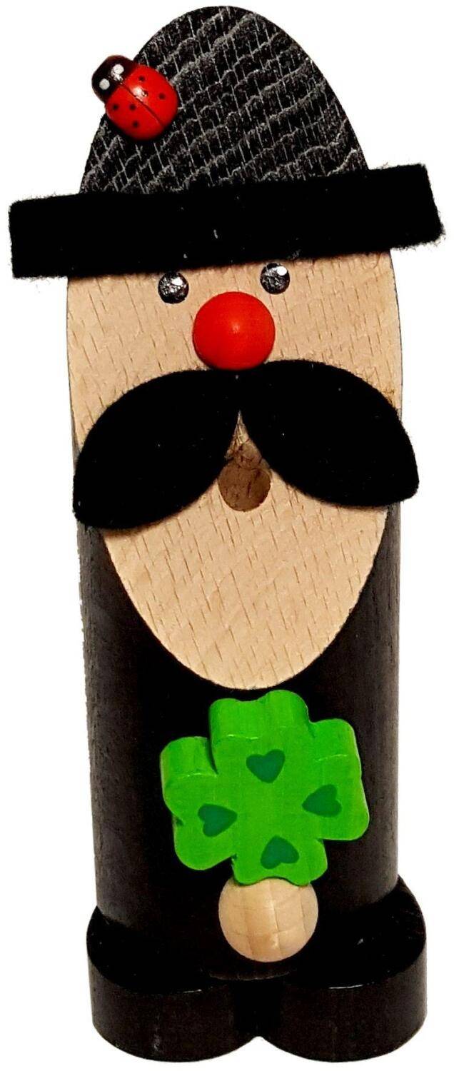 Rudolphs Schatzkiste Räuchermann Glücksbringer mit Kleeblatt BxHxT 5x13x5cm Fabrikverkauf