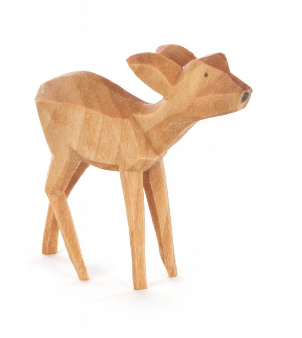 Rudolphs Schatzkiste Holztier geschnitzt Reh witternd, groß Höhe 4cm Top Angebot
