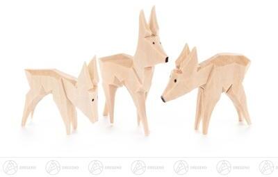 Rudolphs Schatzkiste Miniatur Rehe geschnitzt (3) Höhe ca 4,5 cm Neueste Mode