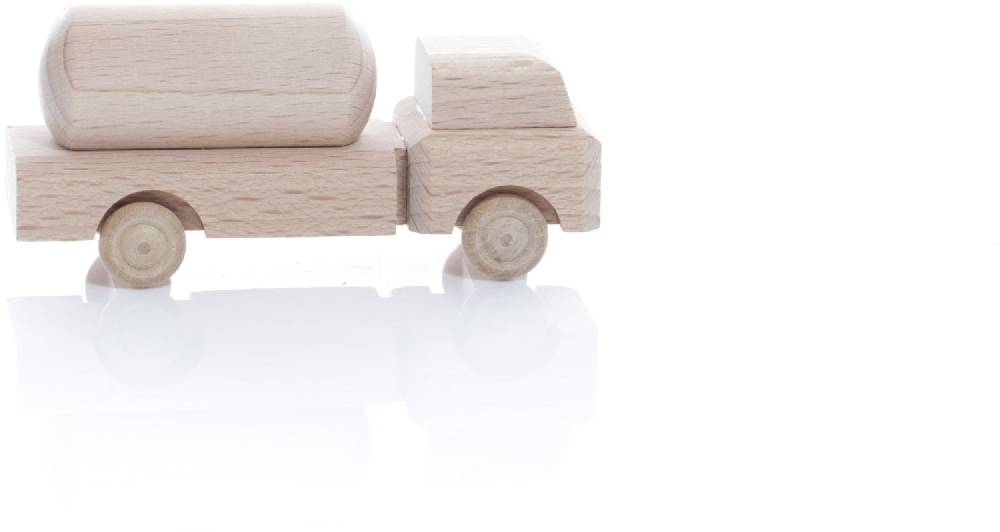 Rudolphs Schatzkiste Holzspielzeug - Miniaturfahrzeug Lastenauto Gefahrenguttransporter Natur - HxBxT 3,5x7,5x3cm Kostenlose Rückgabe