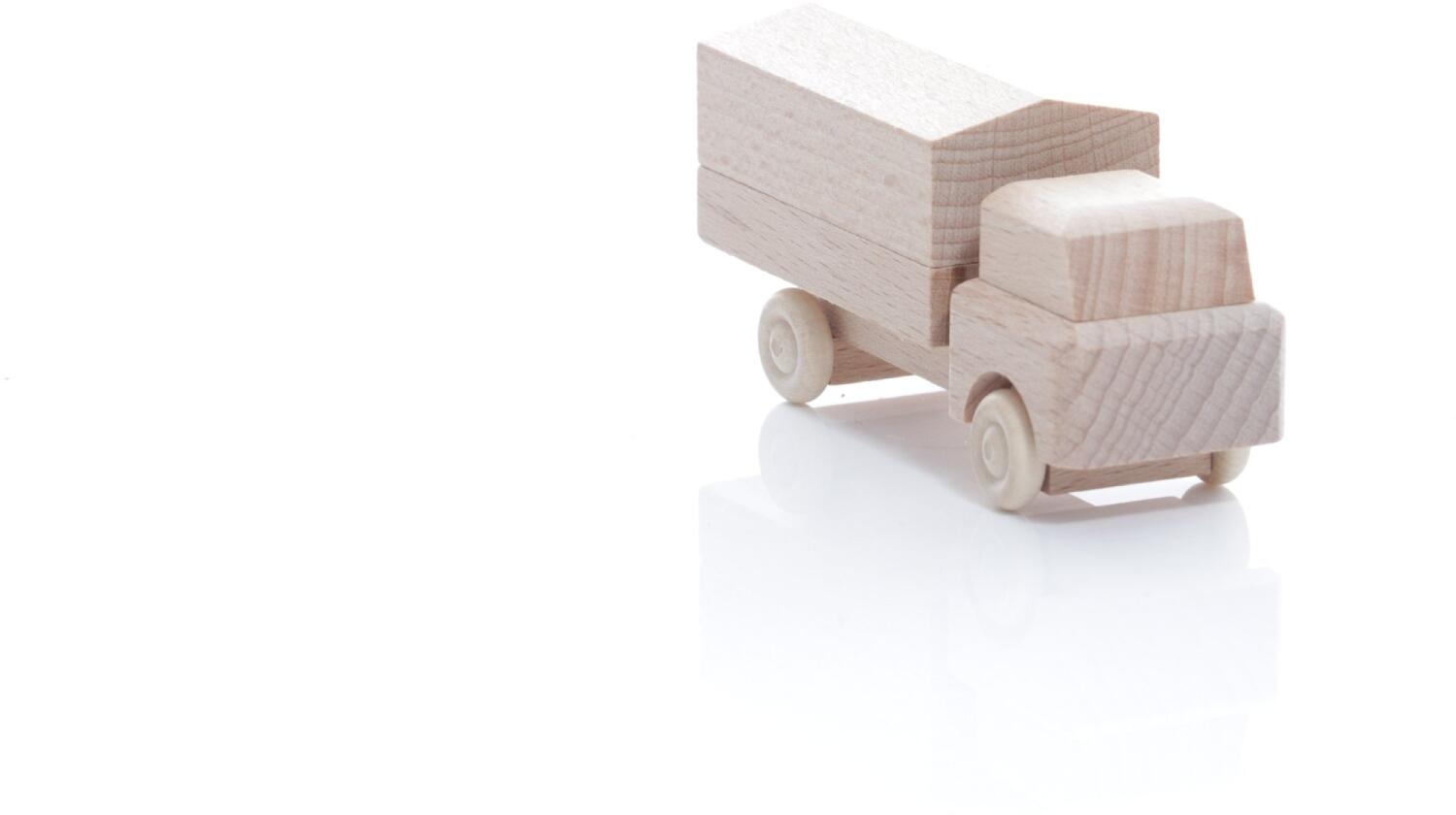 Rudolphs Schatzkiste Holzspielzeug - Miniaturfahrzeug Lastenauto mit Planaufbau Natur - HxBxT 3,5x7,5x3cm JETZT KAUFEN