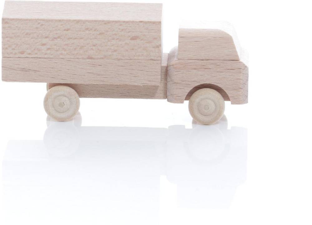 Rudolphs Schatzkiste Holzspielzeug - Miniaturfahrzeug Lastenauto mit Planaufbau Natur - HxBxT 3,5x7,5x3cm JETZT KAUFEN