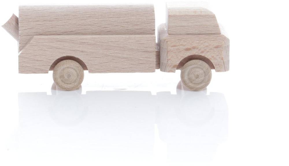 Rudolphs Schatzkiste Holzspielzeug - Miniaturfahrzeug Lastenauto Müllauto Natur - HxBxT 3,5x7,5x3cm Neueste Stile