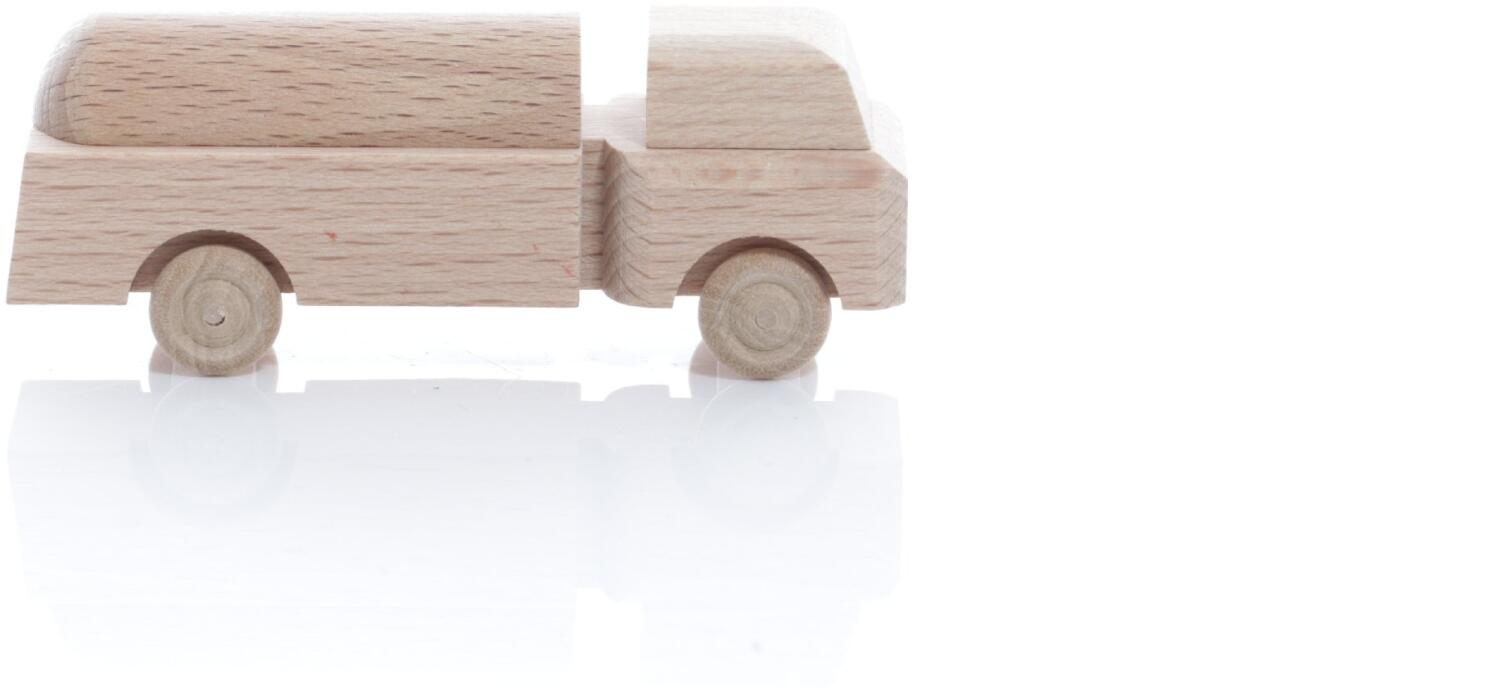 Rudolphs Schatzkiste Holzspielzeug - Miniaturfahrzeug Lastenauto Tankauto Natur - HxBxT 3,5x7,5x3cm Letzte 2 Tage