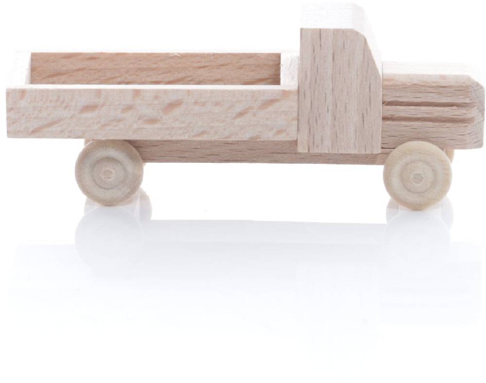 Rudolphs Schatzkiste Holzspielzeug - Miniaturfahrzeug Lastenauto mit Pritsche und Haube Natur - HxBxT 3,5x7,5x3cm Hotsell