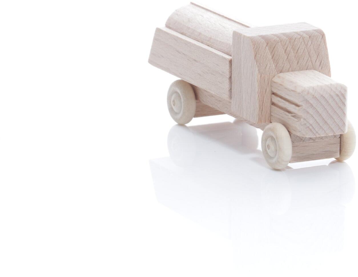Rudolphs Schatzkiste Holzspielzeug - Miniaturfahrzeug Lastenauto Tankauto mit Haube Natur - HxBxT 3,5x7,5x3cm im Angebot
