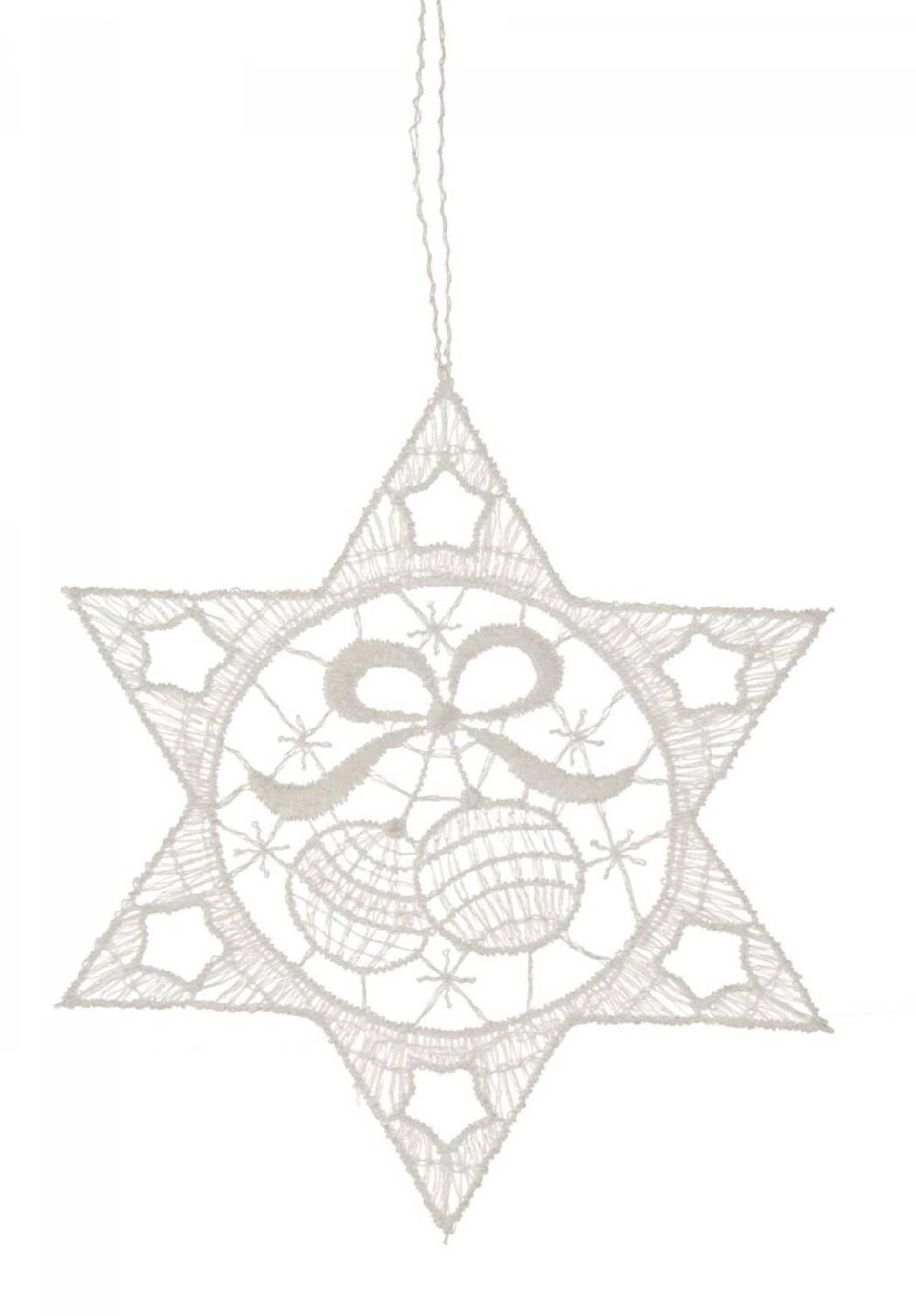 Rudolphs Schatzkiste Baumbehang Stern mit Kugeln Plauener Spitze BxHxT 9x9x0,1cm Outlet