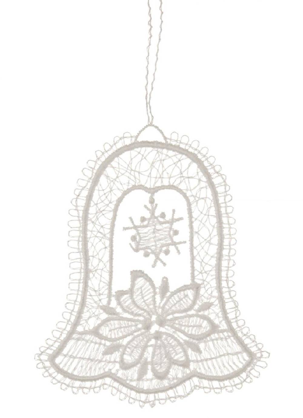 Rudolphs Schatzkiste Baumbehang Glocke mit Weihnachtsstern Plauener Spitze BxHxT 9x9x0,1cm Rabatt
