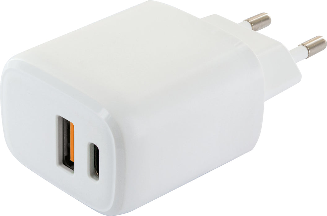 Schwaiger Schnell-Ladegerät mit USB-C + USB-A