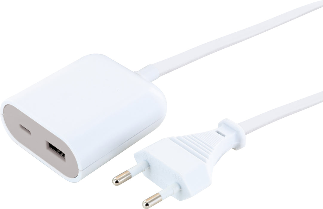 Schwaiger Ladegerät-Verlängerung 2,5 m USB-A + USB-C