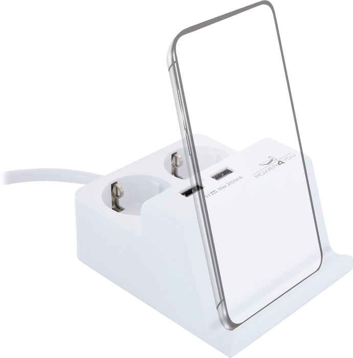 Schwaiger Smartphone-Halter mit 2x Steckdose + 2x USB 2.0 A