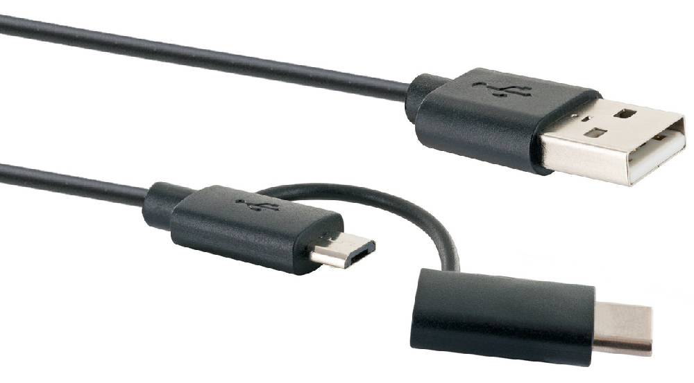 Schwaiger 3in1-Kabel Micro-B/USB-C auf USB-A 1 m Schlussverkauf
