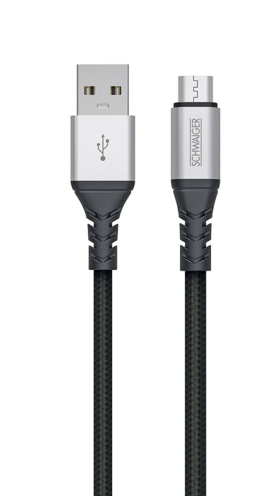 Schwaiger Micro-USB auf USB-A Kabel extrem reißfest 1,2 m