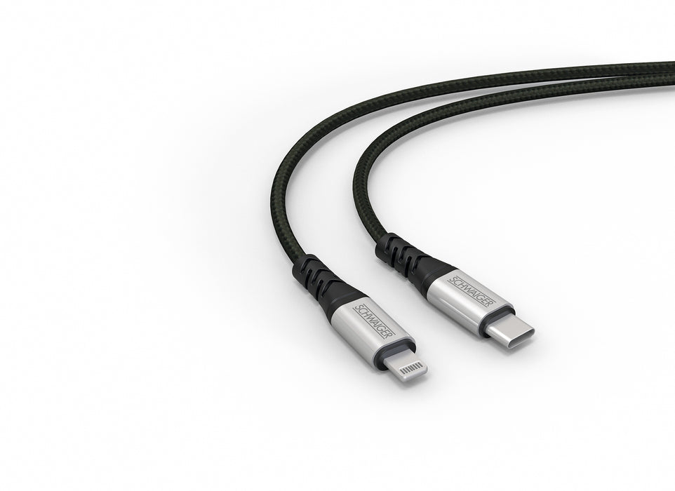 Schwaiger USB-C auf USB-C/Lightning Kabel extrem reißfest 1,2 m Schlussverkauf