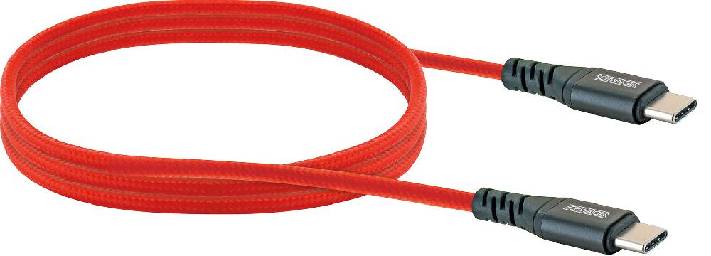 Schwaiger USB-C auf USB-C Kabel rot/grün/blau 1,2 m Günstiger Verkauf