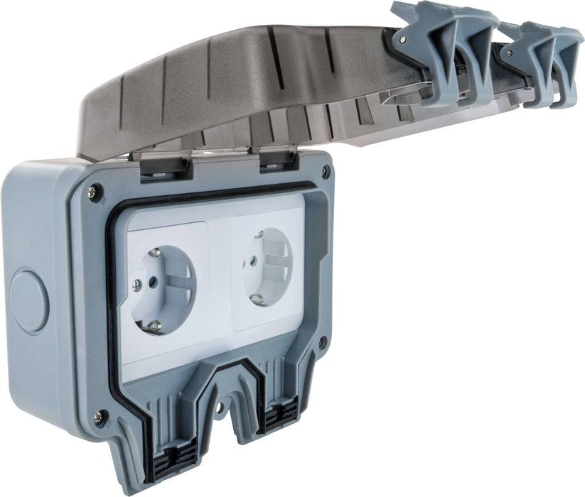 Schwaiger Außensteckdose für Winkelstecker 2-fach Günstiger Verkauf