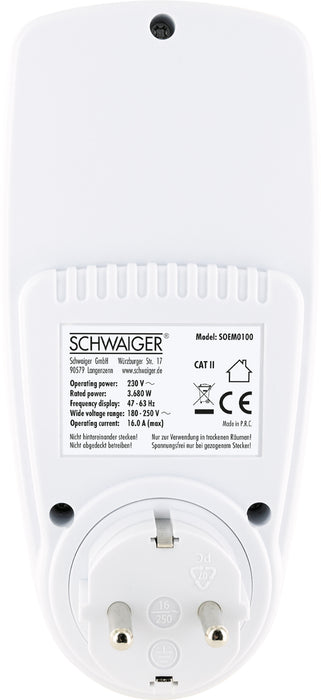 Schwaiger Energiekosten-/ Einspeisemessgerät mit beleuchtetem Display Outlet