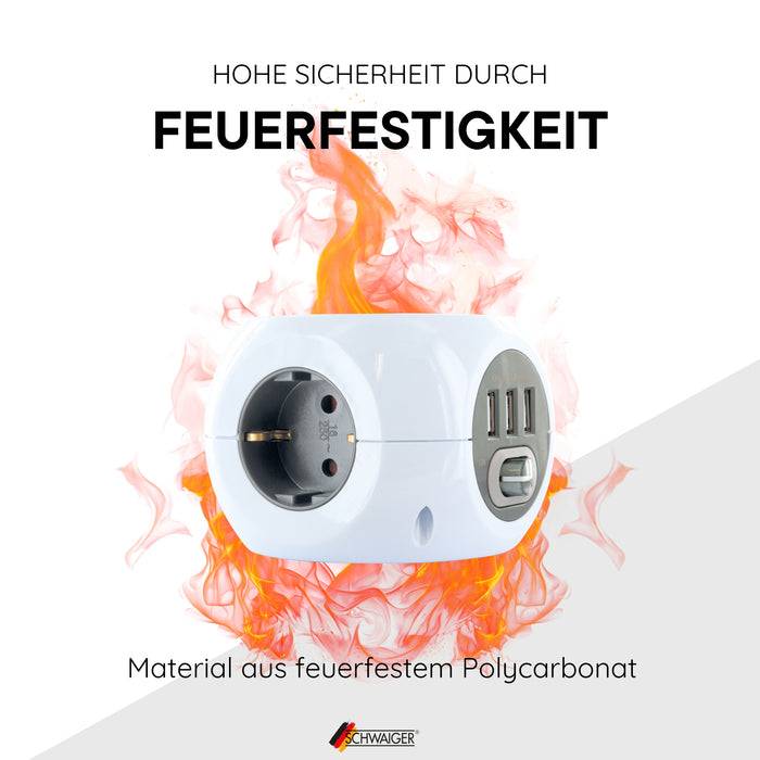 Schwaiger Steckdosenwürfel 3fach mit USB-A Buchsen Hotsell