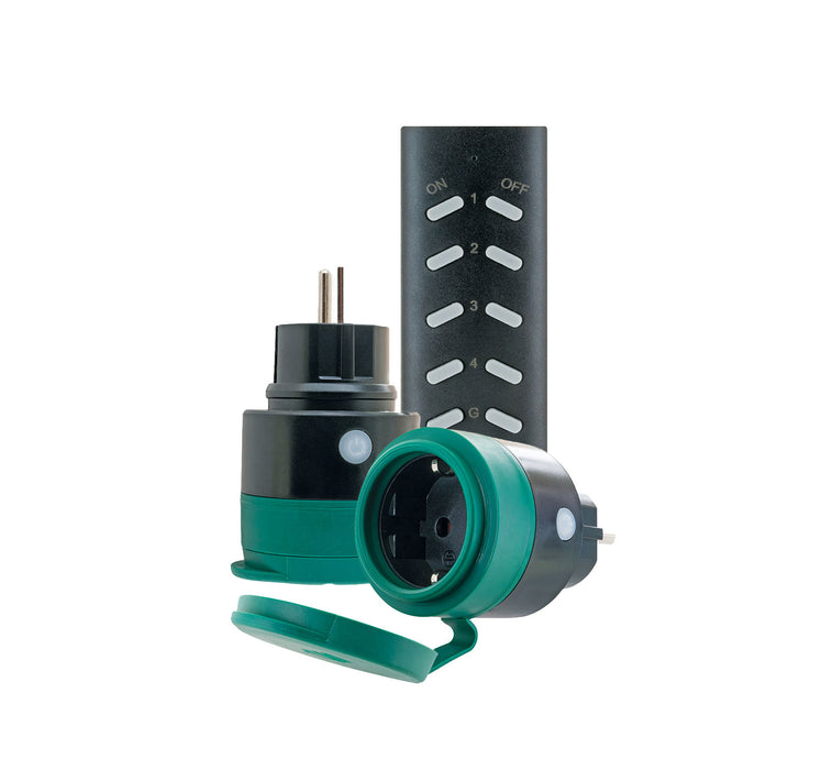 Schwaiger Funksteckdose Outdoor 2er Set mit Fernbedienung