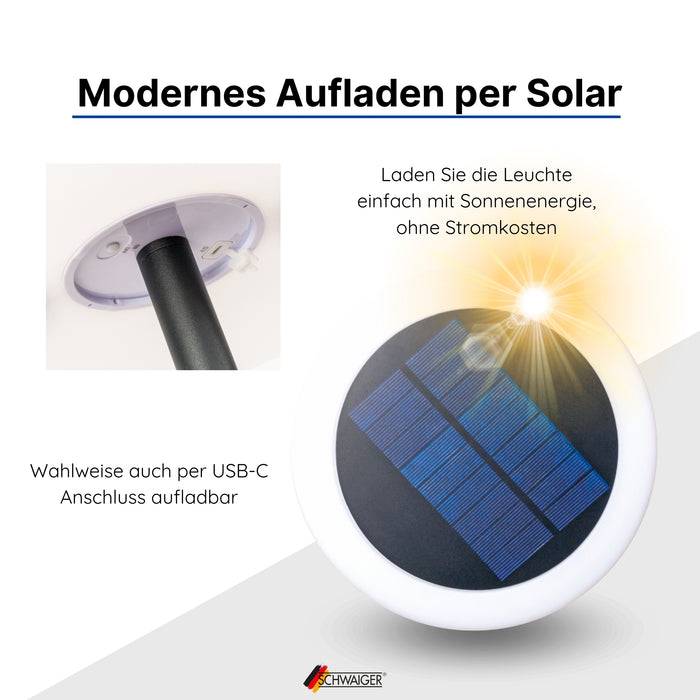 Schwaiger Solar-Stehleuchte mit Lautsprecher 1,5 m RGB Blitzverkäufe
