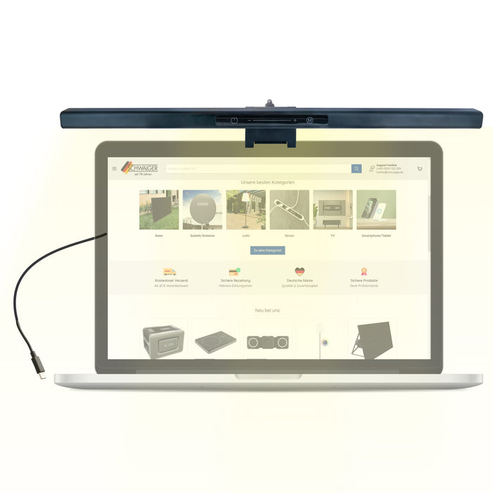 Schwaiger Monitor/Bildschirm Leuchte mit Klemmhalterung Outlet