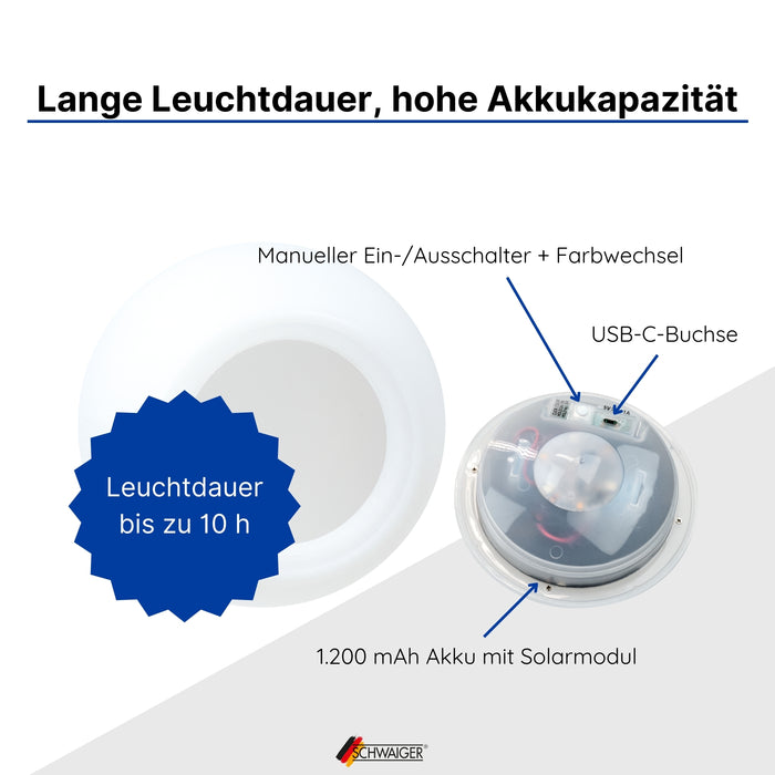 Schwaiger Solar-Hängeleuchte mit Nylonkordel Schlussverkauf
