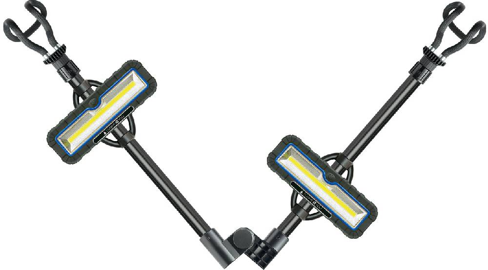 Schwaiger Arbeitsleuchte mit Teleskopklammer & abnehmbaren COB-LED Leuchten