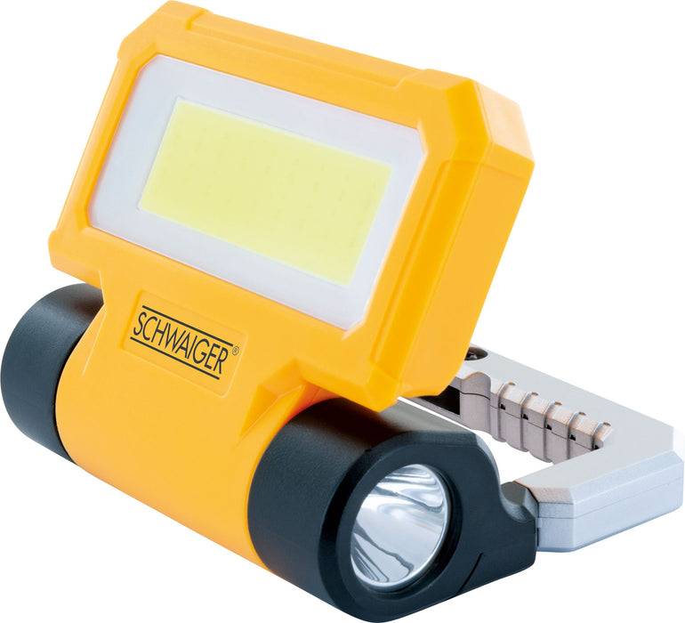 Schwaiger Arbeitsleuchte mit COB-LED Strahler und Taschenlampe